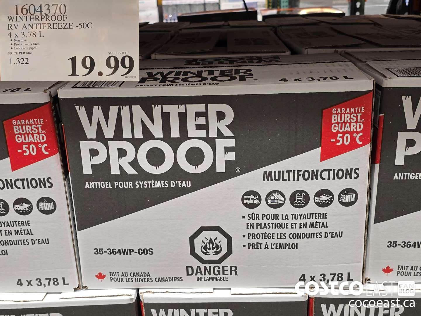 1604370 WINTERPROOF RV ANTIFREEZE -50C 4 X 3.78L $19.99