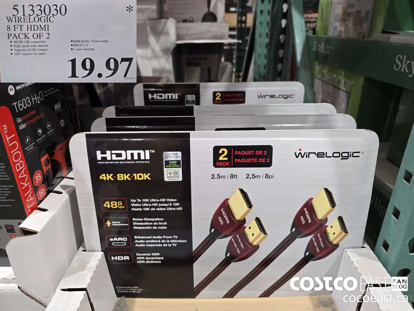 5133030 WIRELOGIC 8 FT HDMI PACK OF 2 $19.97