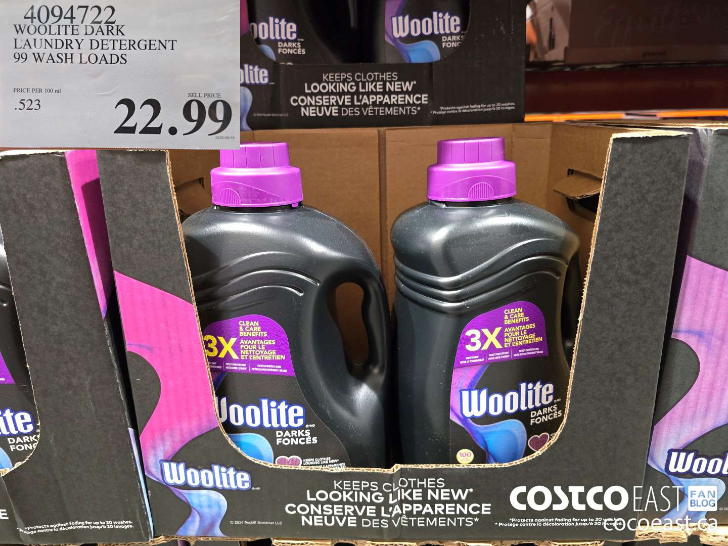 4094722 WOOLITE DARK LAUNDRY DETERGENT 99 wash loads $22.99