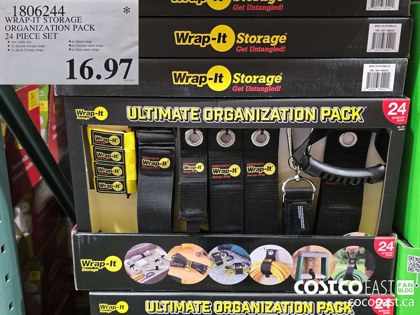 1806244 WRAP-IT STORAGE ORGANIZATION PACK 24 PIECE SET $16.97