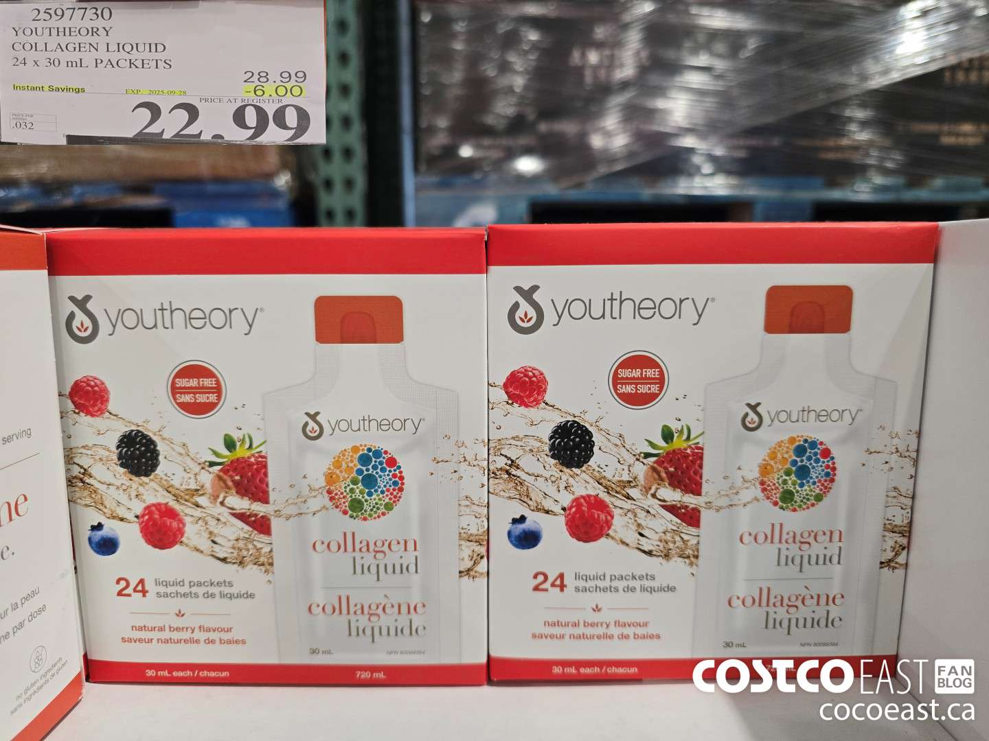 2597730 YOUTHEORY LIQUID COLLAGEN 24 X 30ML PACKETS ($6.00 INSTANT SAVINGS EXPIRES ON 2025-09-28) $22.99