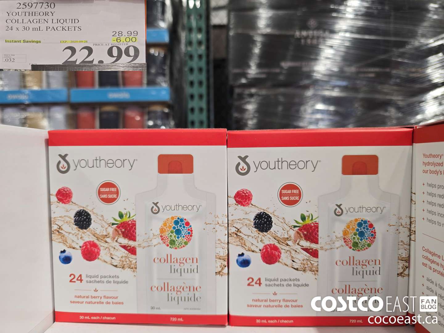 2597730 YOUTHEORY LIQUID COLLAGEN 24 X 30ML PACKETS ($6.00 INSTANT SAVINGS EXPIRES ON 2025-09-28) $22.99