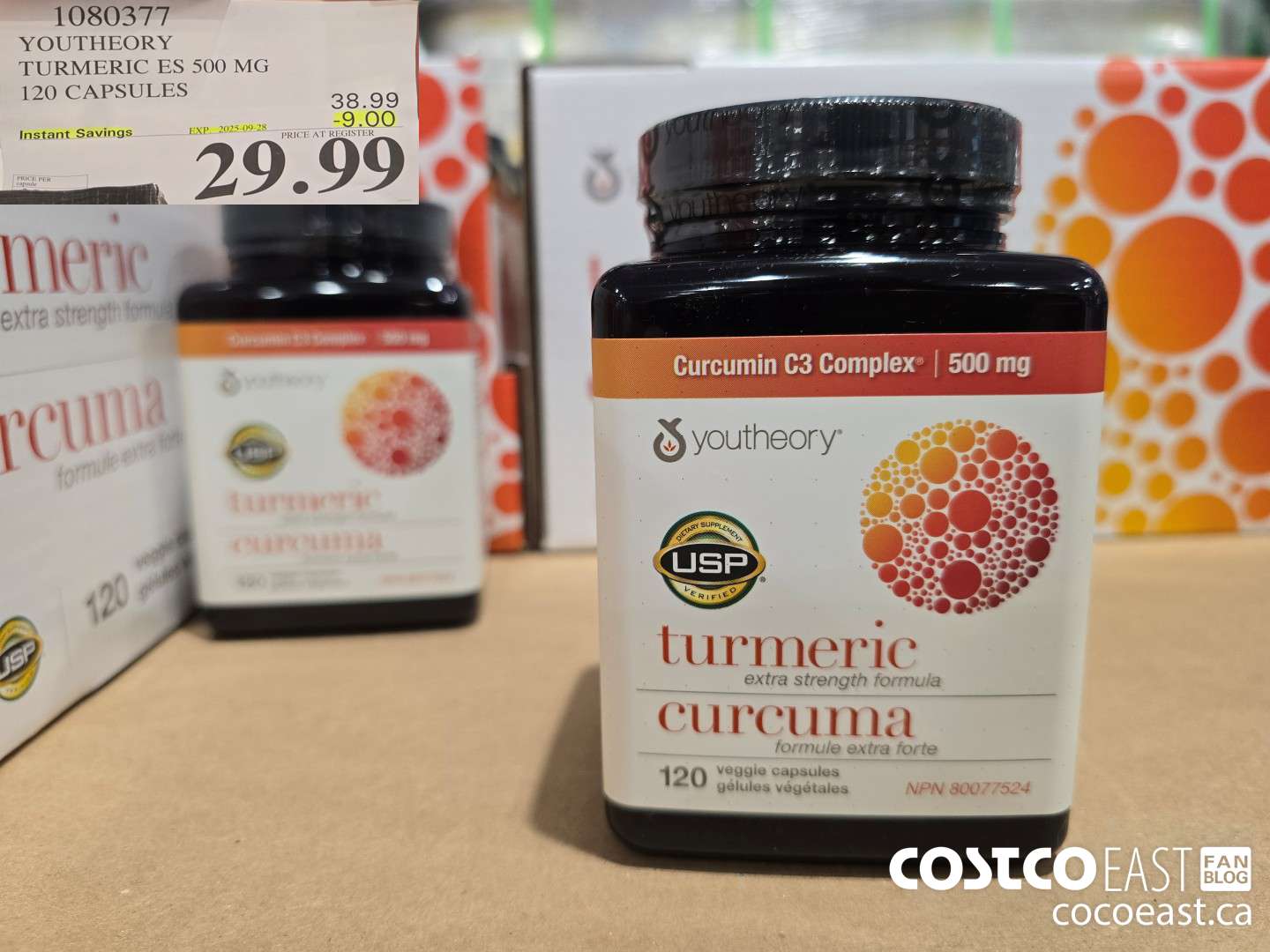1080377 YOUTHEORY TUMERIC ES 120 VEGGIE CAPSULES ($9.00 INSTANT SAVINGS EXPIRES ON 2025-09-28) $29.99
