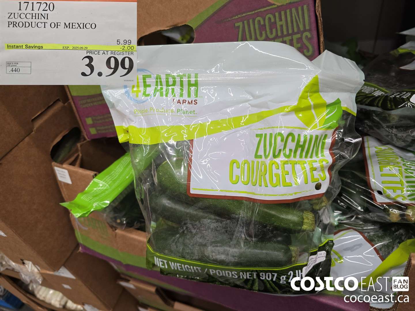 171720 ZUCCHINI PRODUCT OF MEXICO ($2.00 INSTANT SAVINGS EXPIRES ON 2025-09-29) $3.99