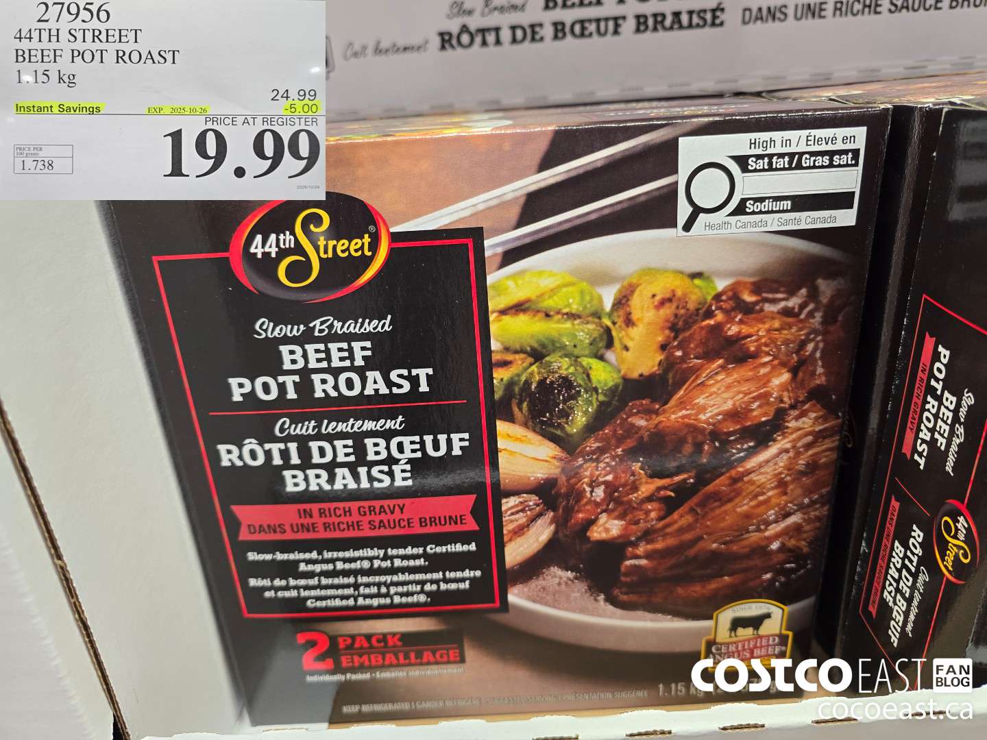 27956 44TH STREET BEEF POT ROAST 1.15 KG ($5.00 INSTANT SAVINGS EXPIRES ON 2025-10-26) $19.99