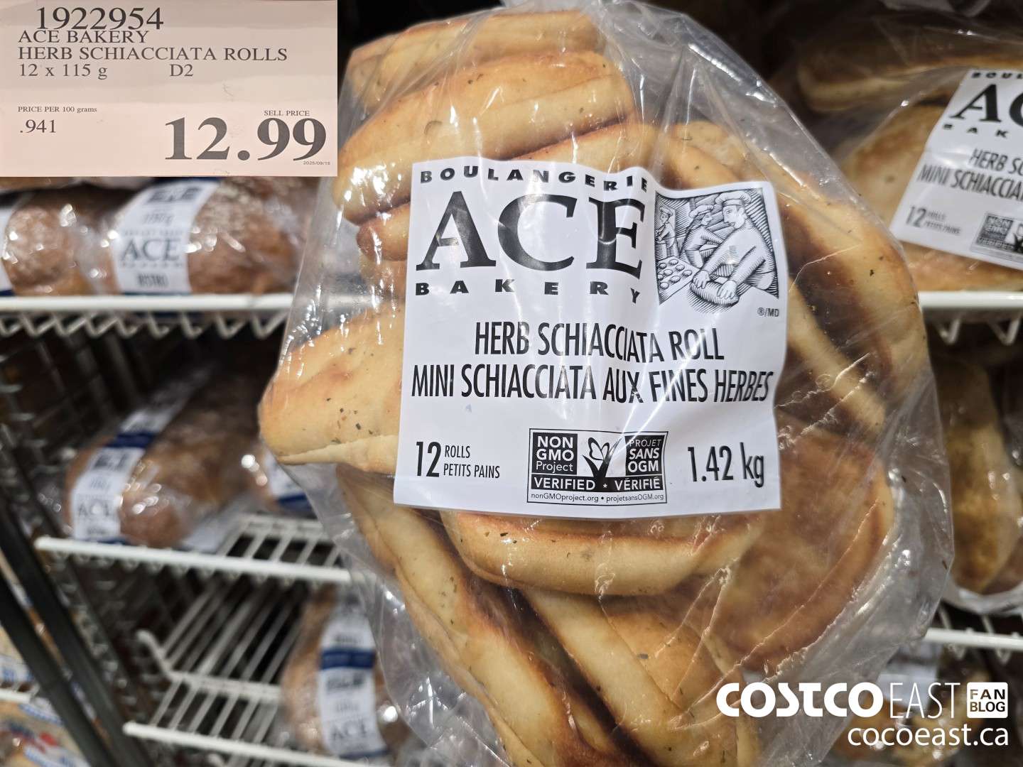 1922954 ACE BAKERY HERB SCHIACCIATA ROLLS 12 X 115 G $12.99