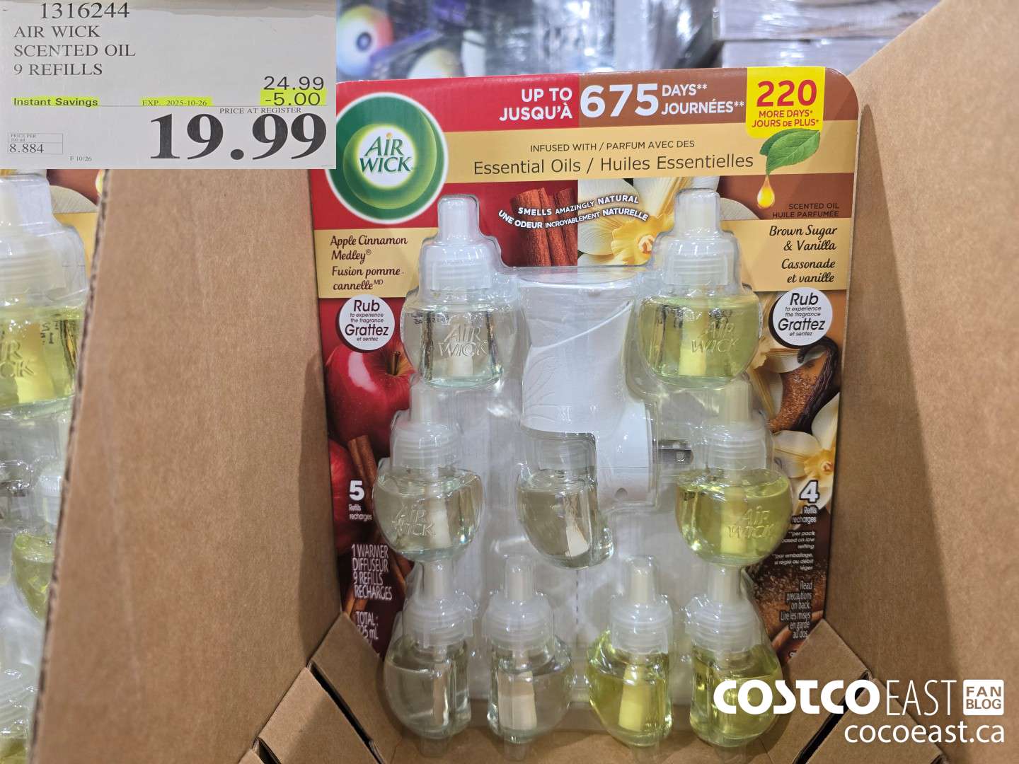 1316244 AIR WICK SCENTED OIL 9 REFILLS ($5.00 INSTANT SAVINGS EXPIRES ON 2025-10-26) $19.99