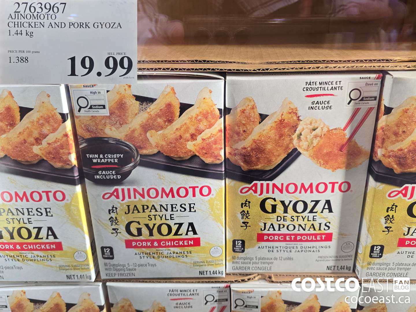 2763967 AJINOMOTO CHICKEN AND PORK GYOZA 1.44 kg $19.99