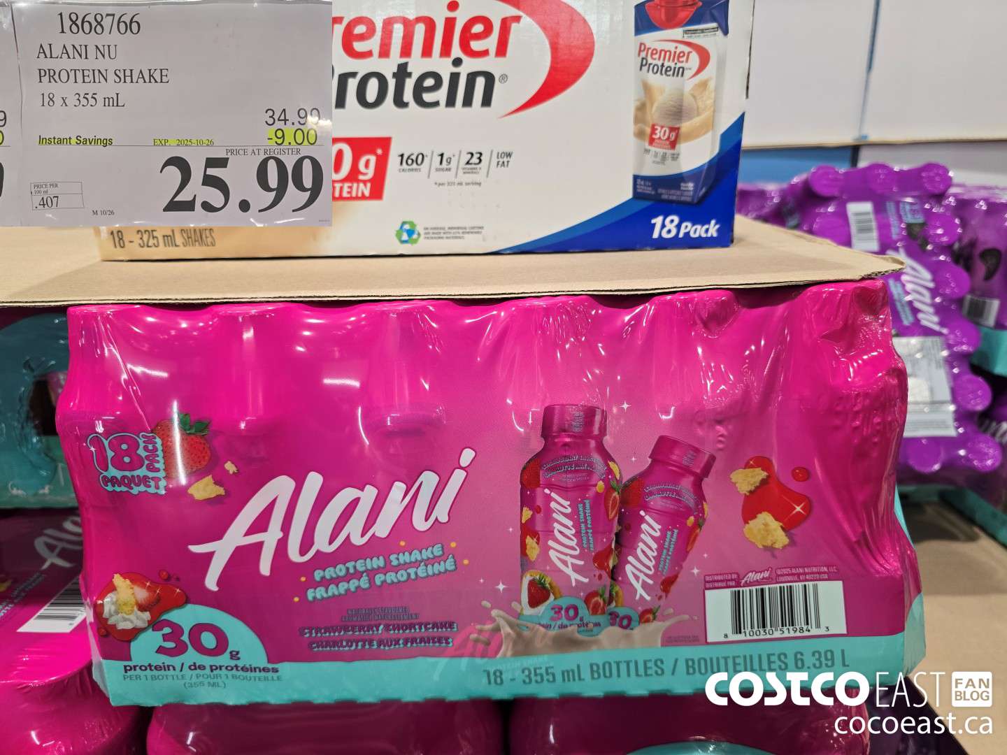 1868766 ALANI NU PROTEIN SHAKE 18 X 355 ML ($9.00 INSTANT SAVINGS EXPIRES ON 2025-10-26) $25.99