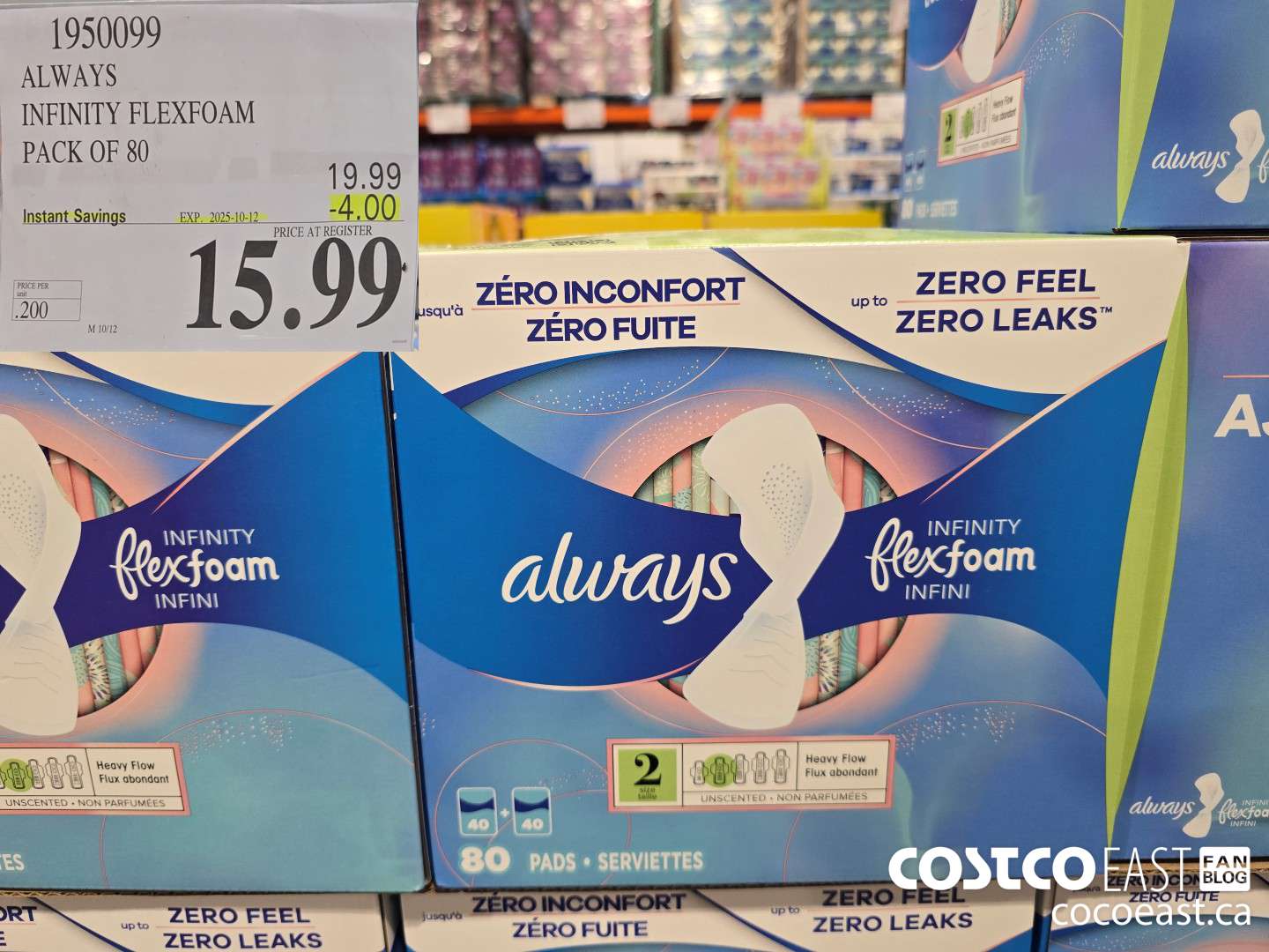 1950099 ALWAYS INFINITY FLEXFOAM PACK OF 80 ($4.00 INSTANT SAVINGS EXPIRES ON 2025-10-12) $15.99