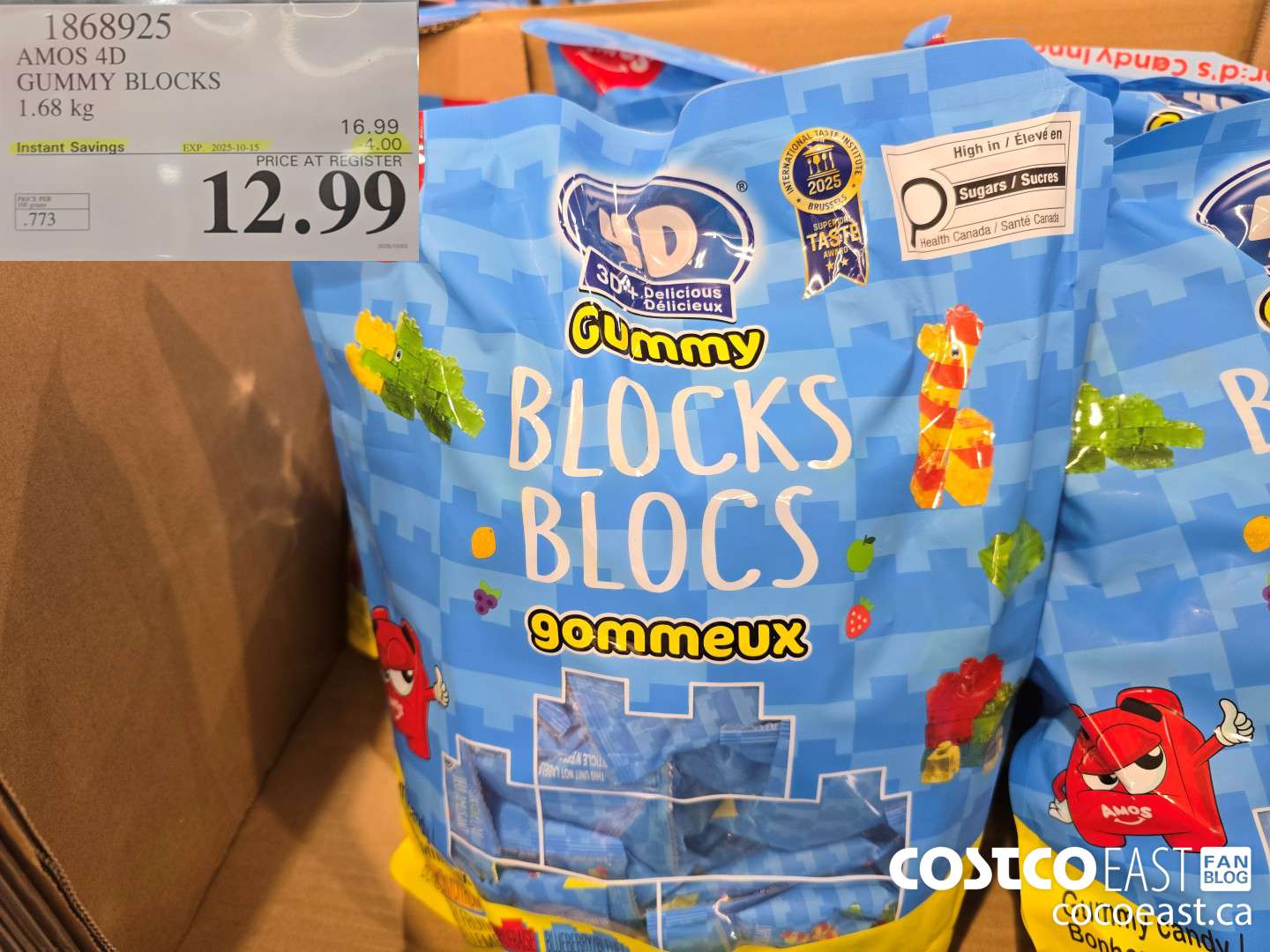 1868925 AMOS 4D GUMMY BLOCKS 1.68 kg ($4.00 INSTANT SAVINGS EXPIRES ON 2025-10-15) $12.99