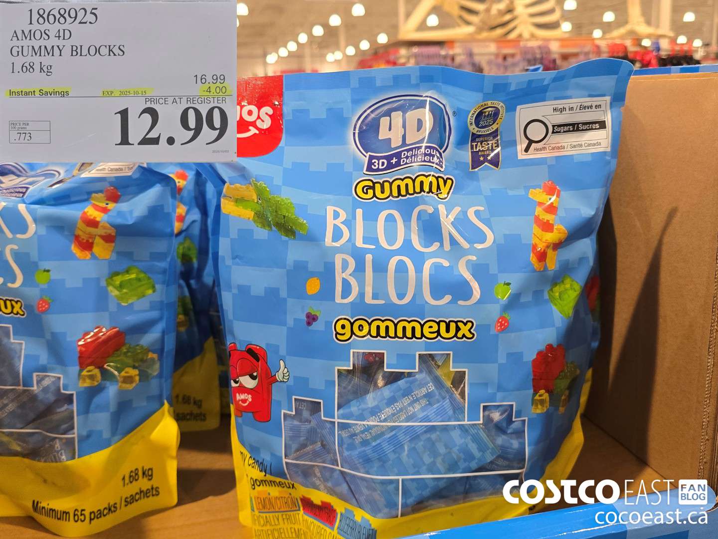 1868925 AMOS 4D GUMMY BLOCKS 1.68 kg ($4.00 INSTANT SAVINGS EXPIRES ON 2025-10-15) $12.99