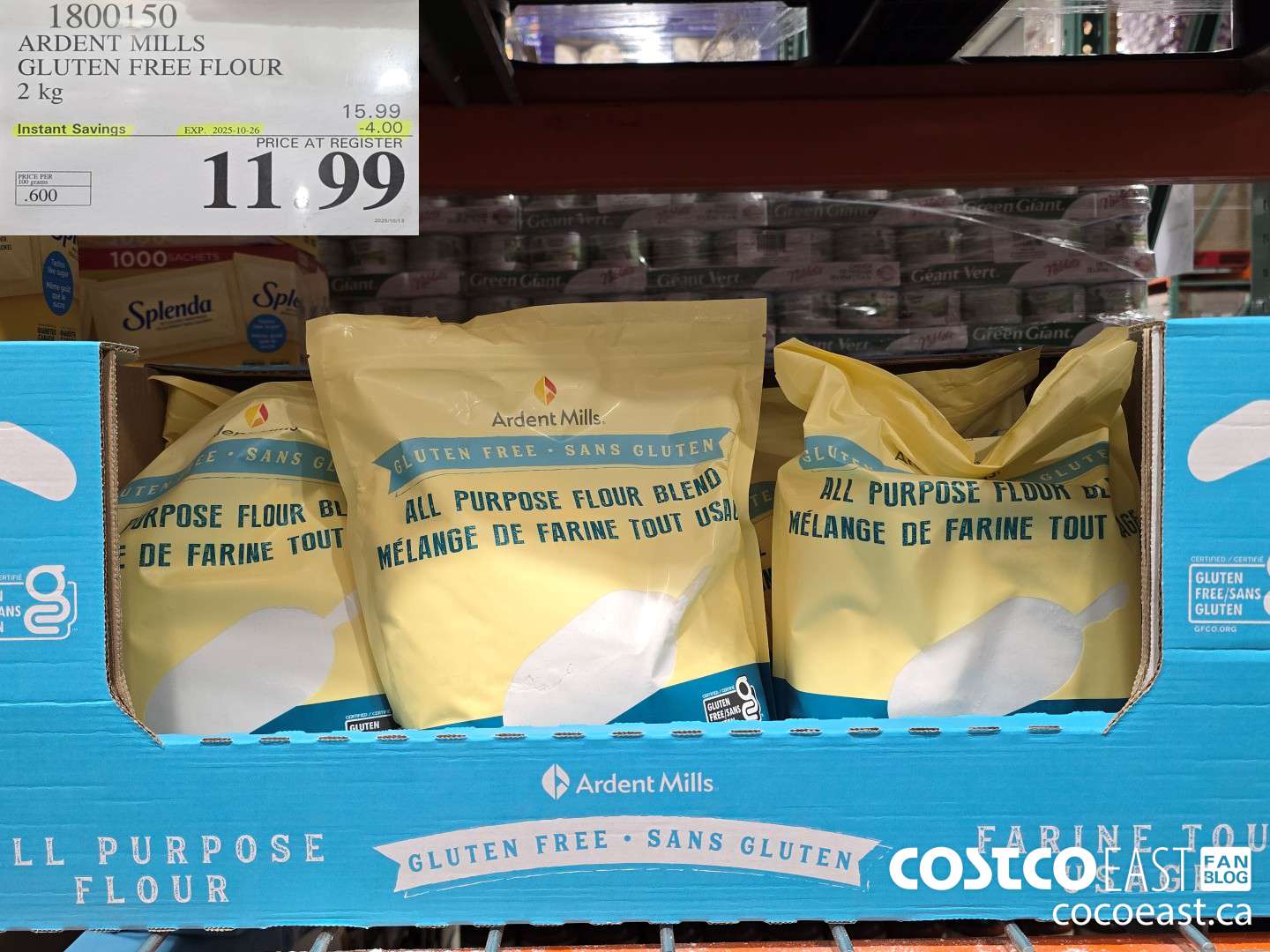 1800150 ARDENT MILLS GLUTEN FREE FLOUR 2 kg ($4.00 INSTANT SAVINGS EXPIRES ON 2025-10-26) $11.99