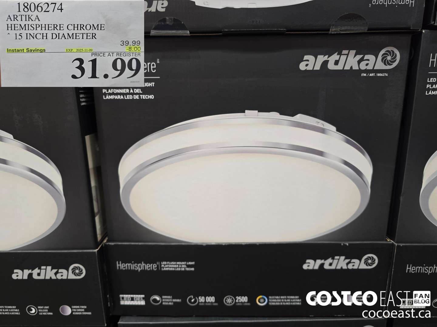 1806274 ARTIKA HEMISPHERE CHROME 15 INCH DIAMETER ($8.00 INSTANT SAVINGS EXPIRES ON 2025-11-09) $31.99