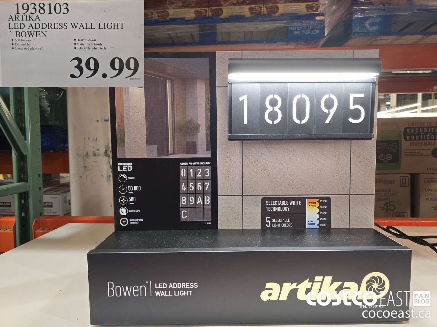 1938103 ARTIKA LED ADDRESS WALL LIGHT BOWEN $39.99