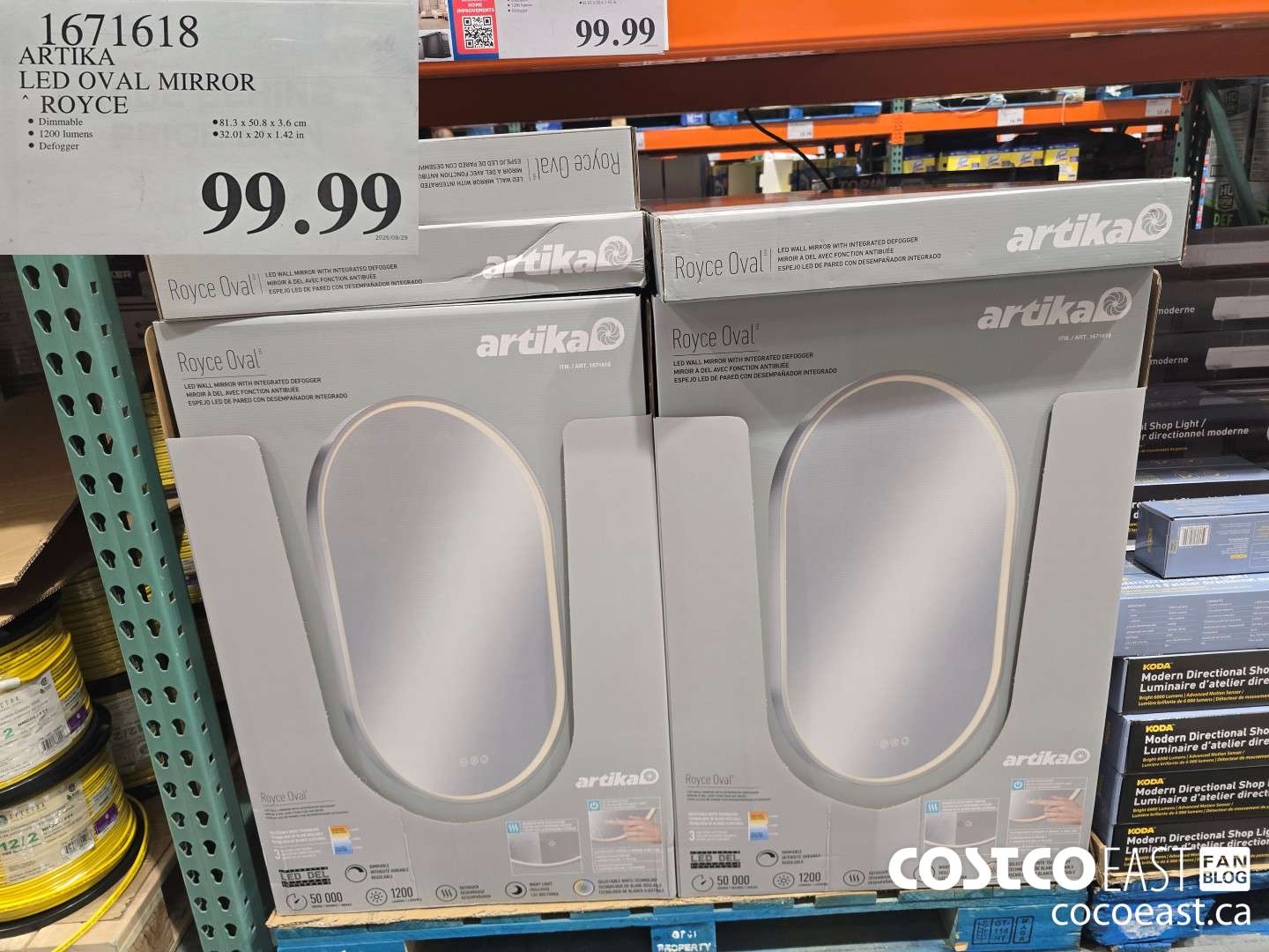 1671618 ARTIKA LED OVAL MIRROR ROYCE $99.99