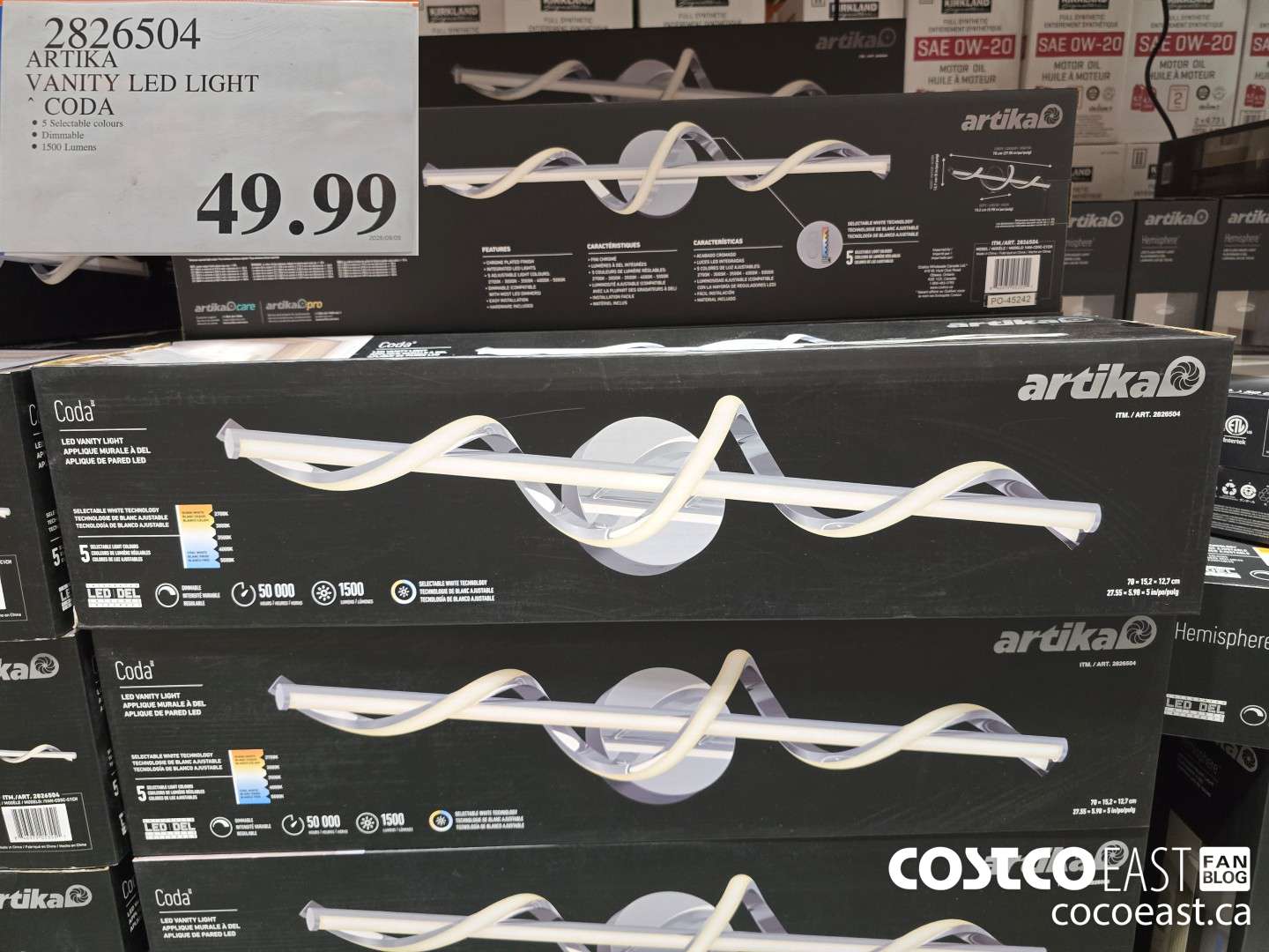 2826504 ARTIK VANITY LED LIGHT CODA $49.99