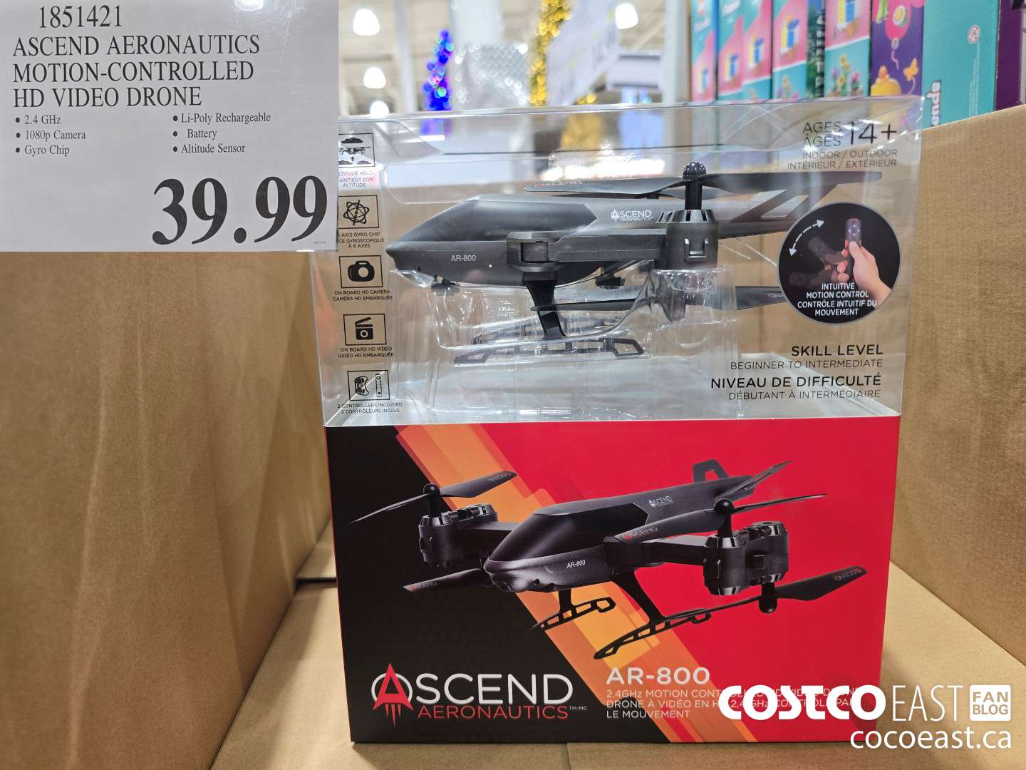 1851421 ASCEND AERONAUTICS MOTION-CONTROLLED HD VIDEO DRONE $39.99
