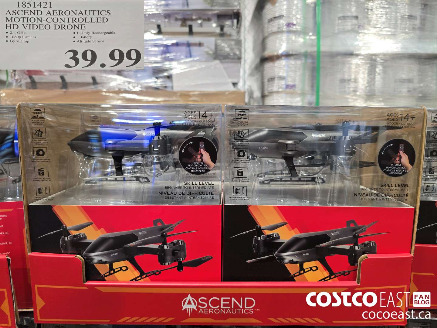 1851421 ASCEND AERONAUTICS MOTION-CONTROLLED HD VIDEO DRONE $39.99