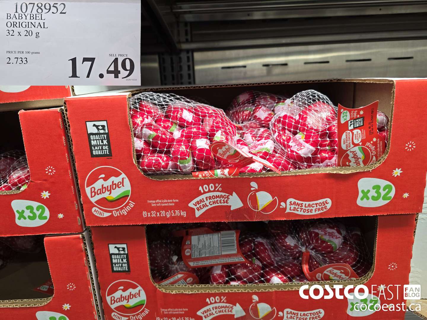 1078952 BABYBEL ORIGINAL 32 x 20g $17.49