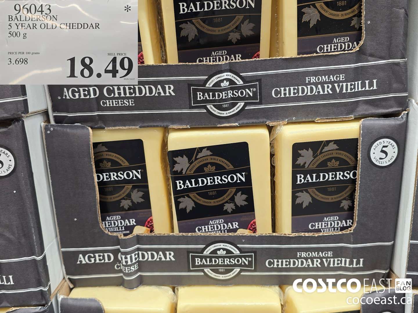 96043 BALDERSON 5 YEAR OLD CHEDDAR 500 G $18.49