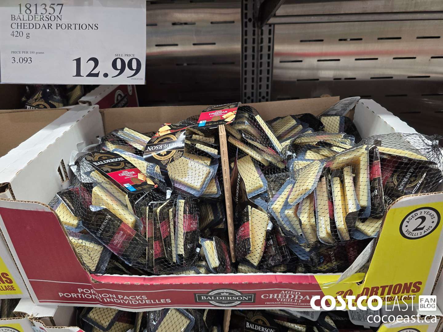 181357 BALDERSON CHEDDAR PORTIONS 420 G $12.99