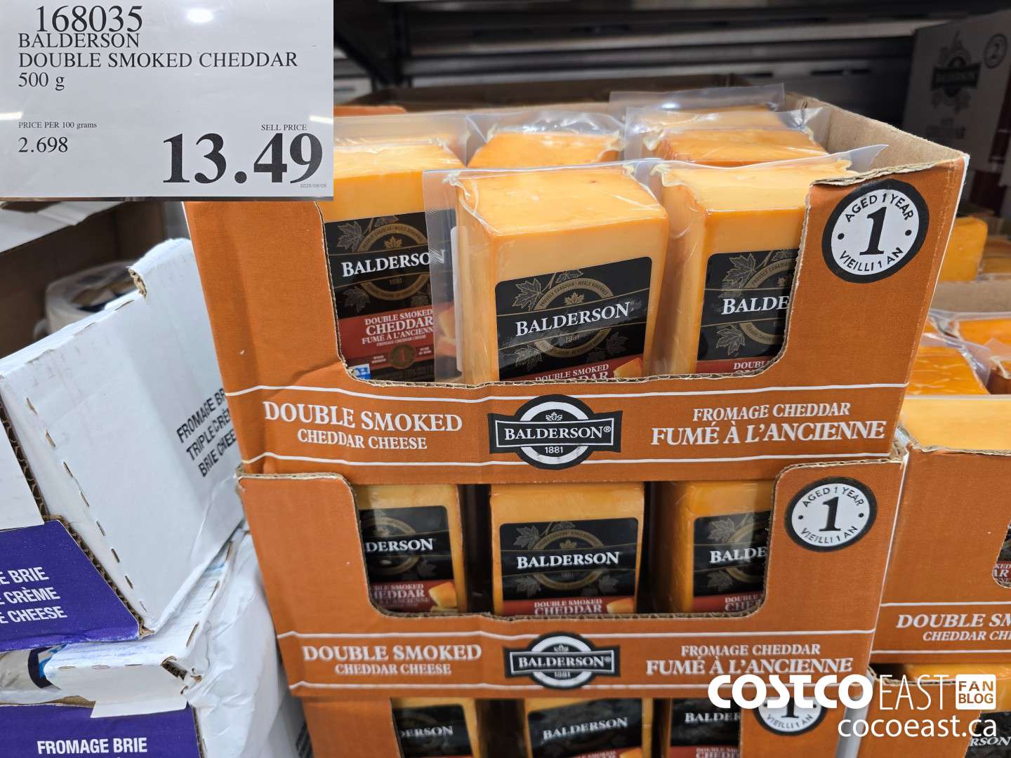 168035 BALDERSON DOUBLE SMOKED CHEDDAR 500 G $13.49