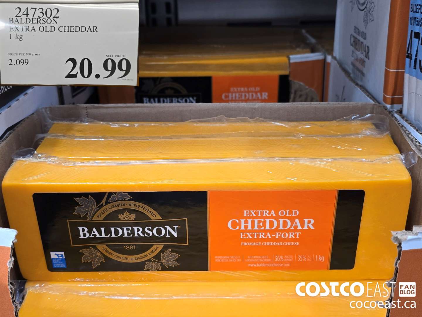 247302 BALDERSON EXTRA OLD CHEDDAR 1 kg $20.99