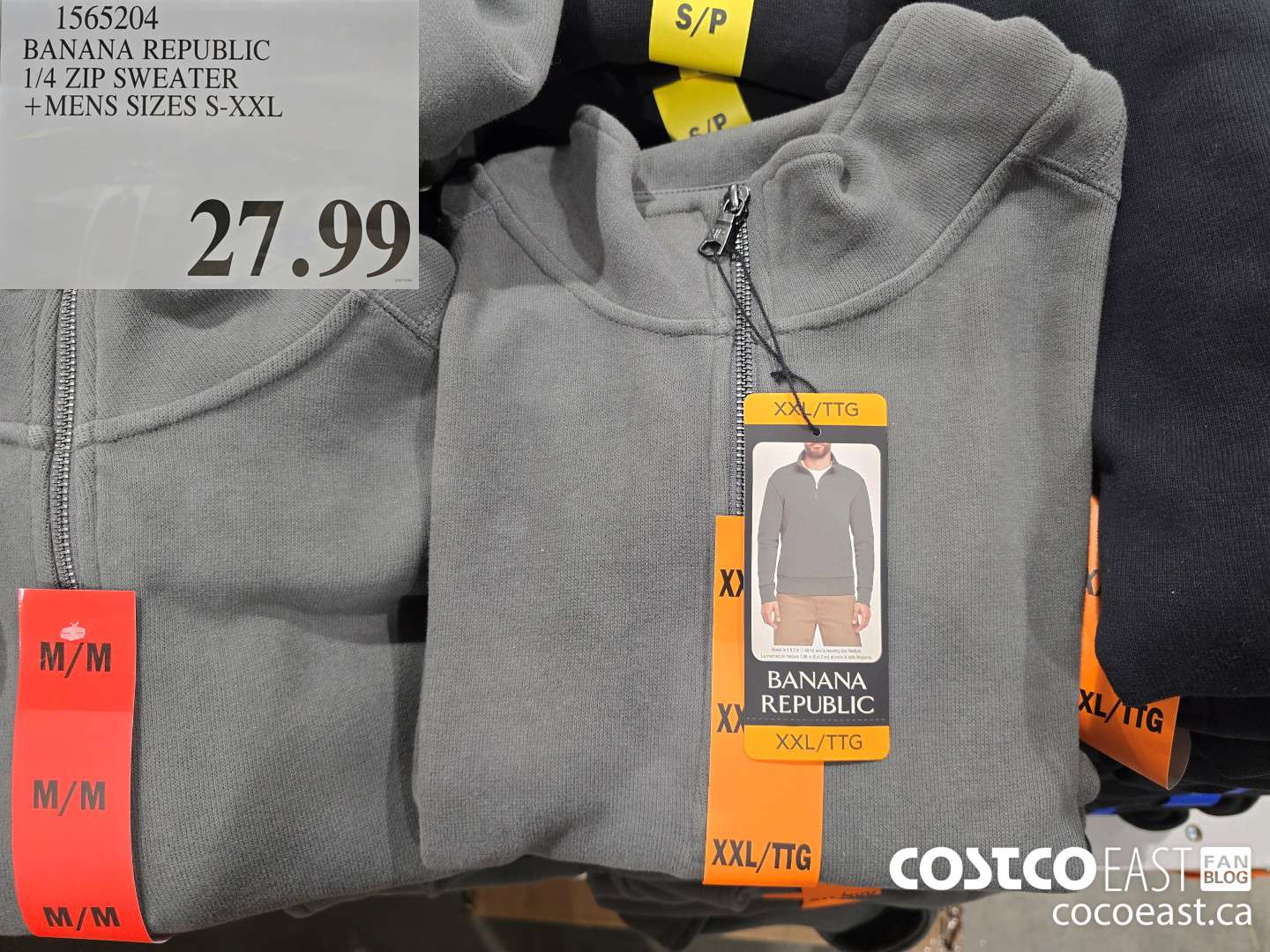 1565204 BANANA REPUBLIC 1/4 ZIP SWEATER +MENS SIZES S-XXL $27.99