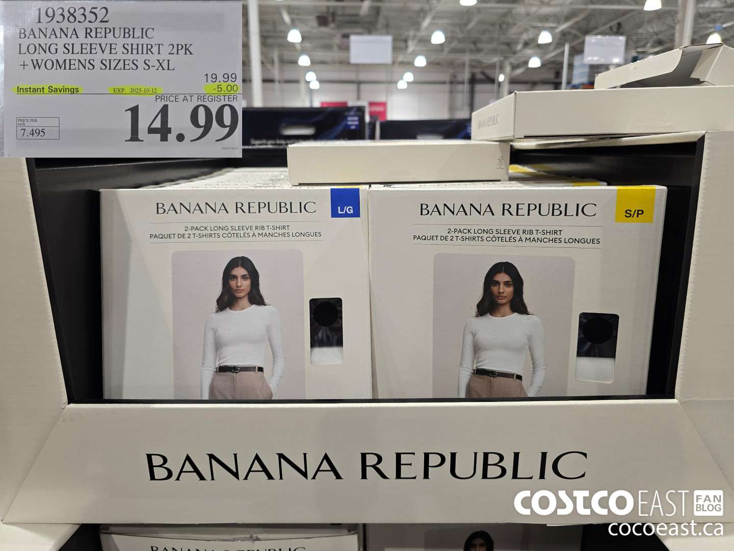 1938352 BANANA REPUBLIC LONG SLEEVE SHIRT 2PK + WOMENS SIZES S-XL ($5.00 INSTANT SAVINGS EXPIRES ON 2025-10-12) $14.99