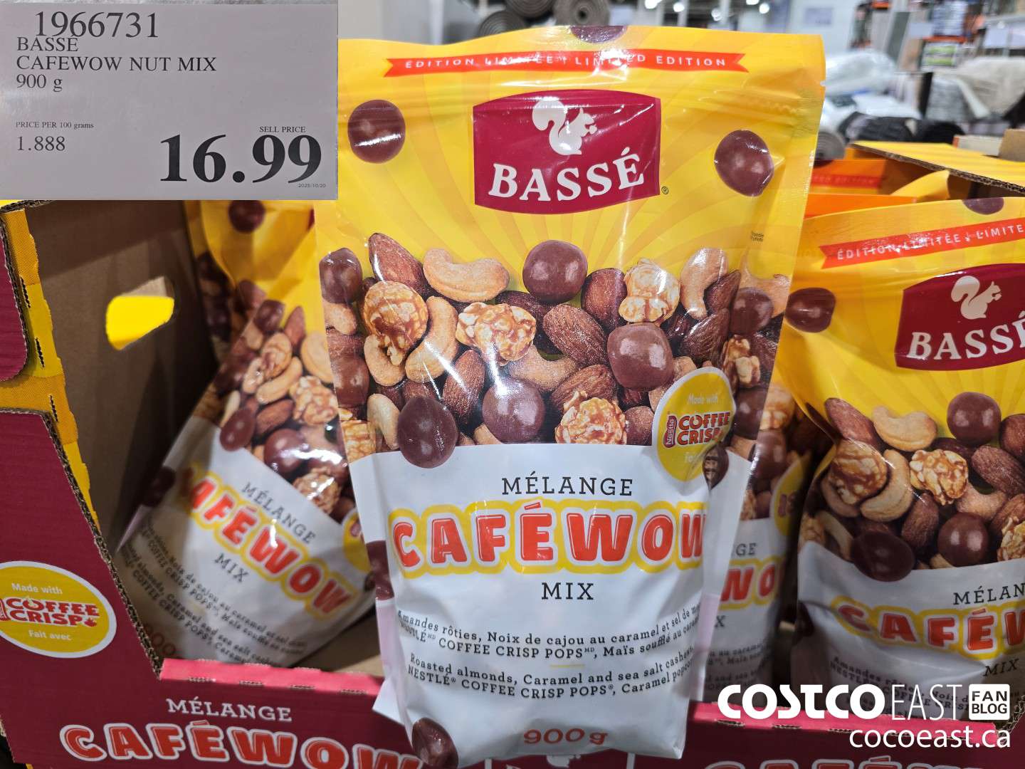 1966731 BASSE CAFEWOW NUT MIX 900 g $16.99