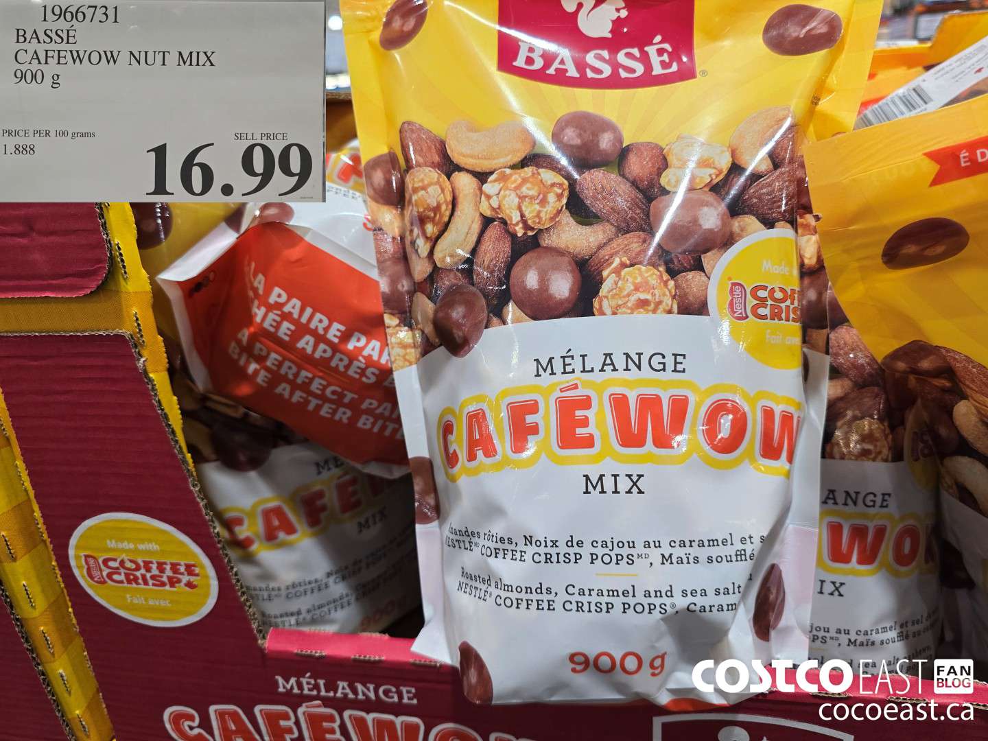 1966731 BASSE CAFEWOW NUT MIX 900 g $16.99