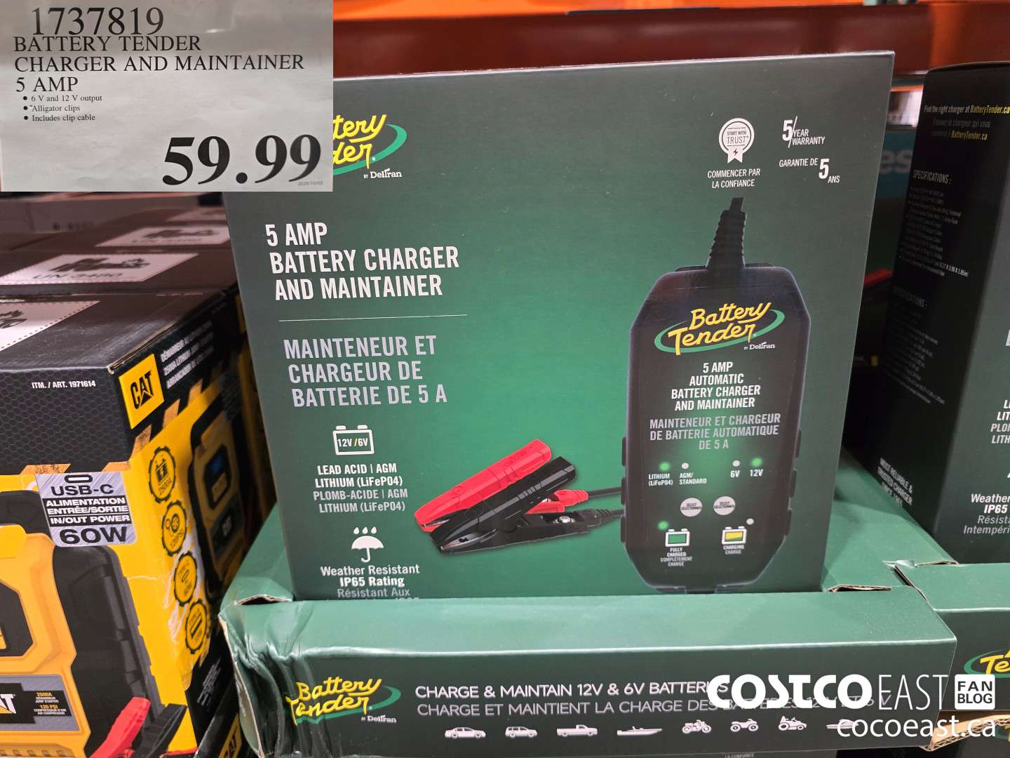 1737819 BATTERY TENDER CHARGER AND MAINTAINER 5 Amp $59.99