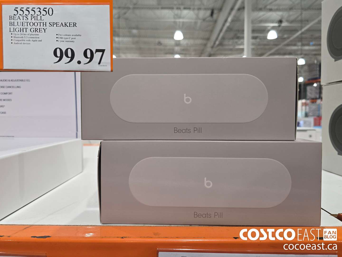 5555350 BEATS PILL BLUETOOTH SPEAKER LIGHT GREY $99.97