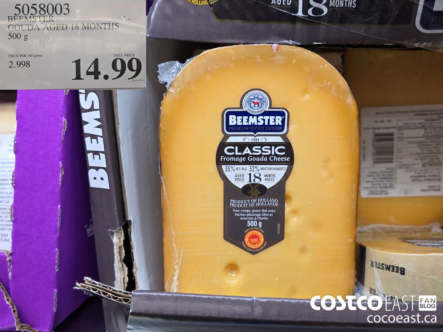5058003 BEEMSTER AGED GOUDA 18 MONTHS 500G $14.99