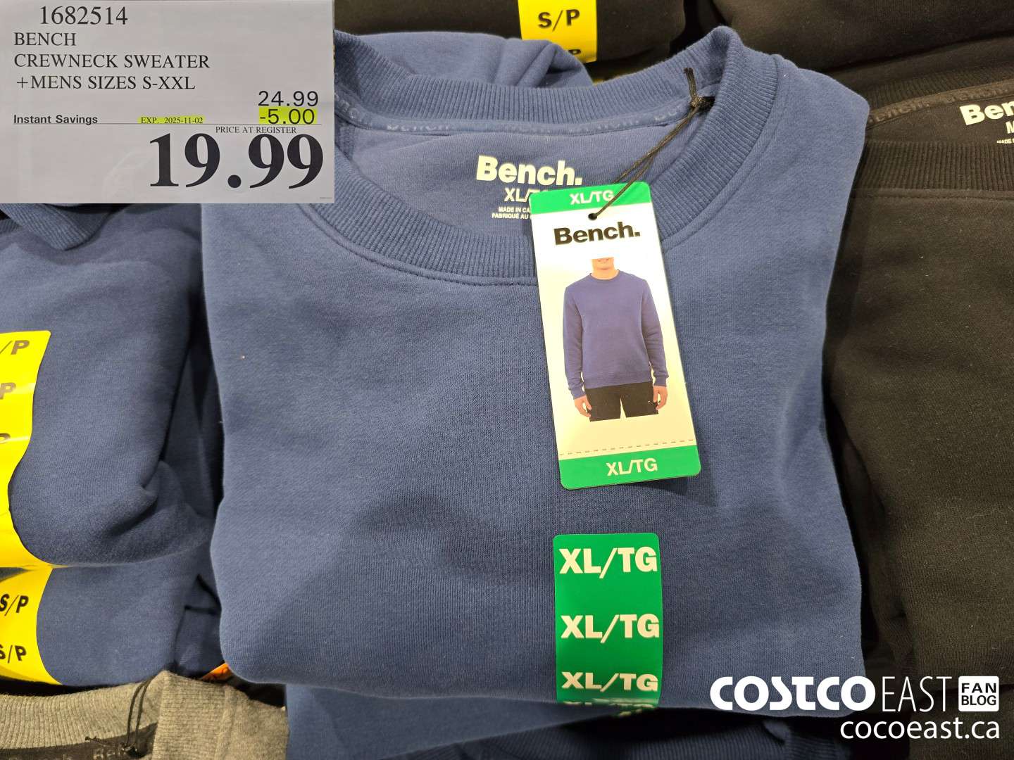 1682514 BENCH CREWNECK SWEATER +MENS SIZES S-XXL ($5.00 INSTANT SAVINGS EXPIRES ON 2025-11-02) $19.99