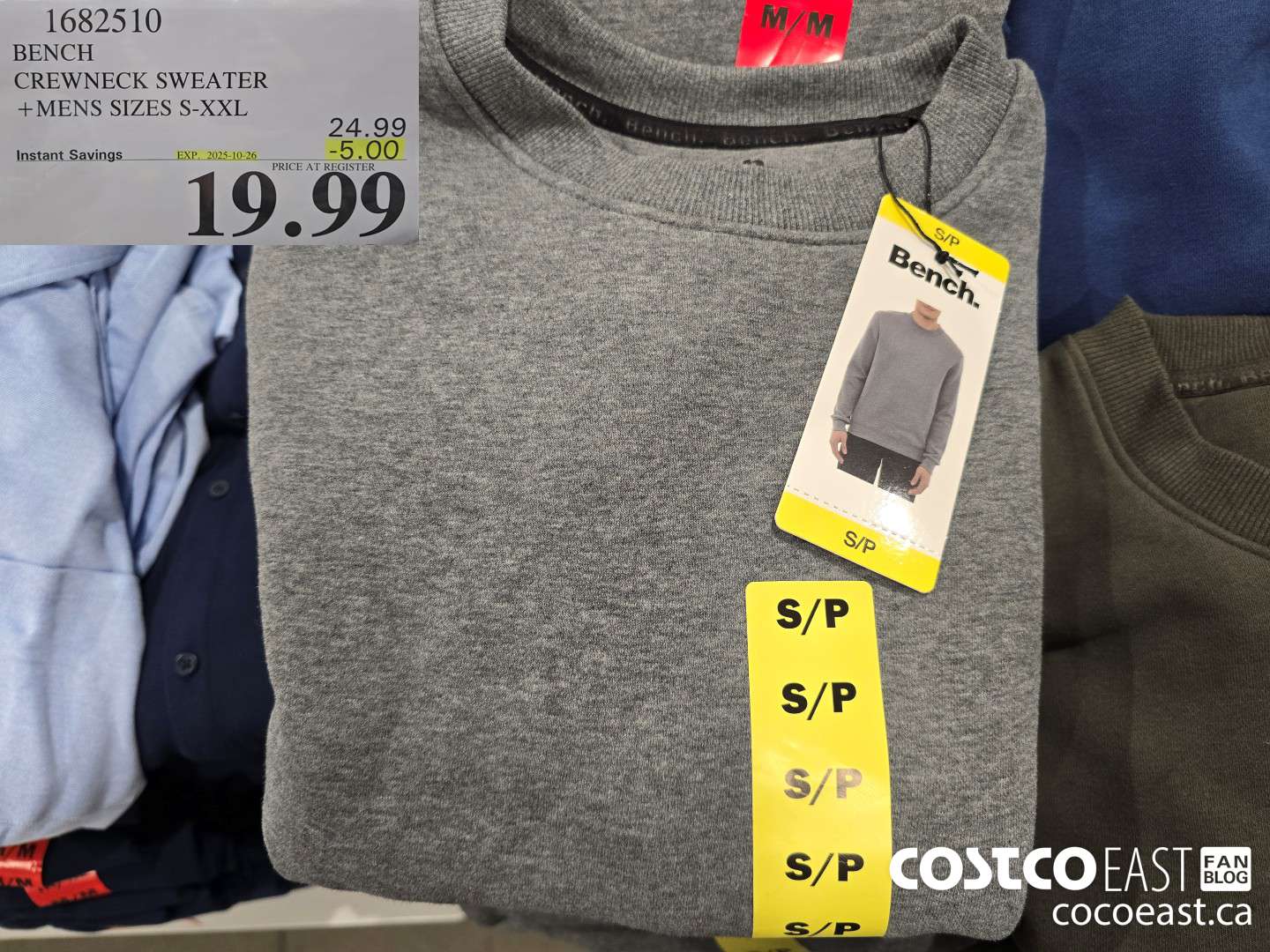 1682510 BENCH CREWNECK SWEATER + MENS SIZES S-XXL ($5.00 INSTANT SAVINGS EXPIRES ON 2025-10-26) $19.99