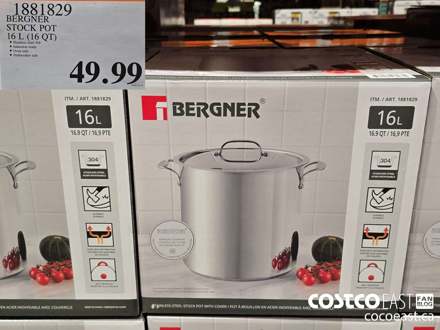 1881829 BERGNER STOCK POT 16 L (16 QT)  $49.99