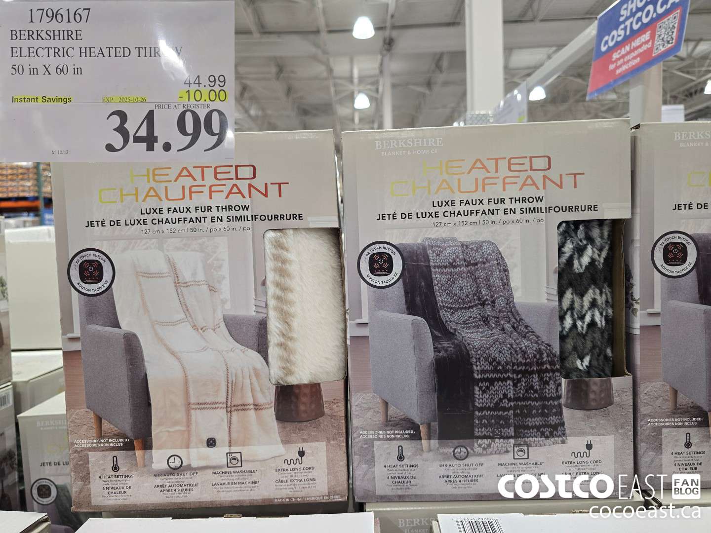 1796167 BERKSHIRE ELECTRIC HEATED THROW 50 IN X 60 IN ($10.00 INSTANT SAVINGS EXPIRES ON 2025-10-26) $34.99