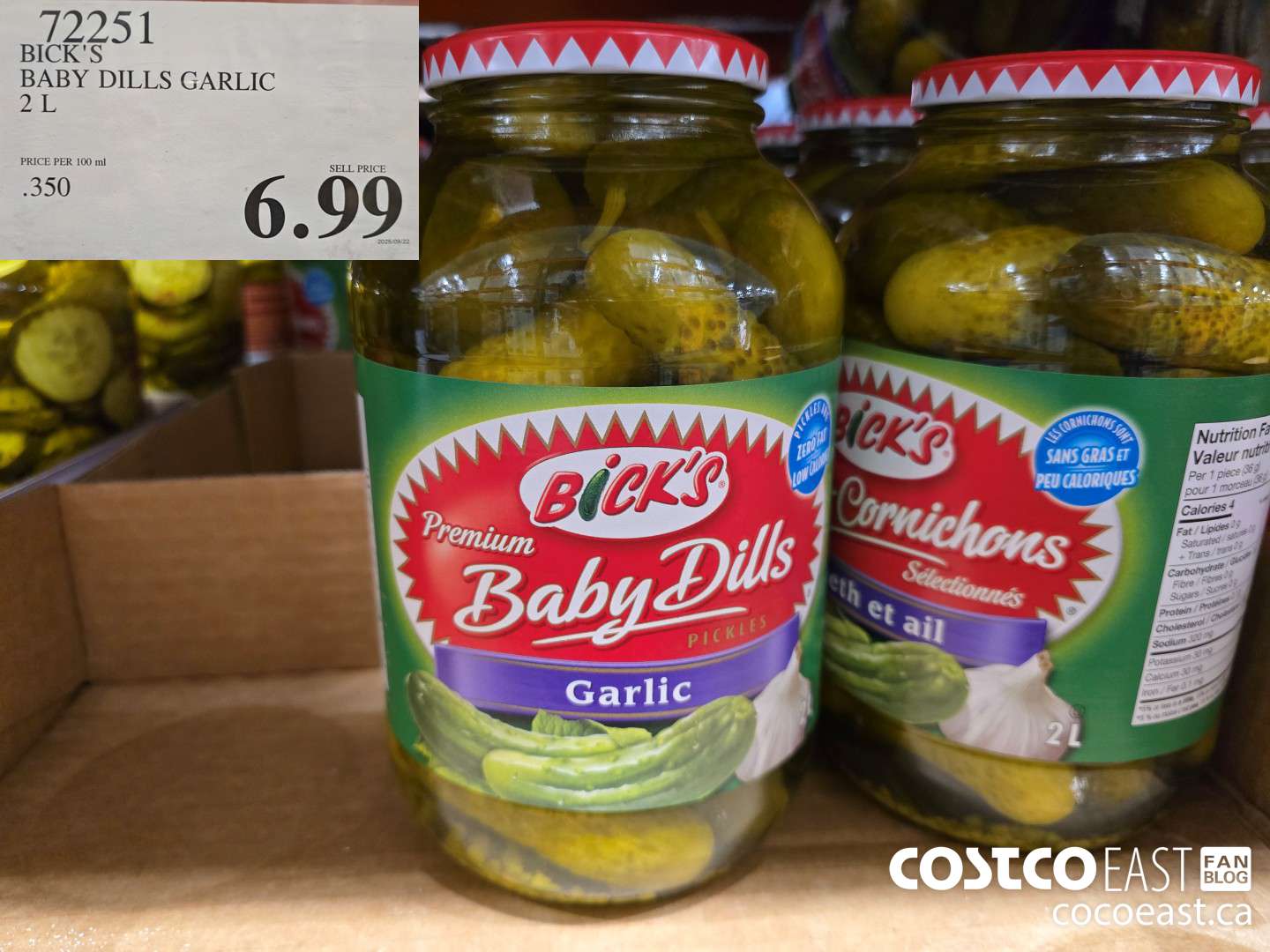 72251 BICK’S BABY DILLS GARLIC 2 L $6.99