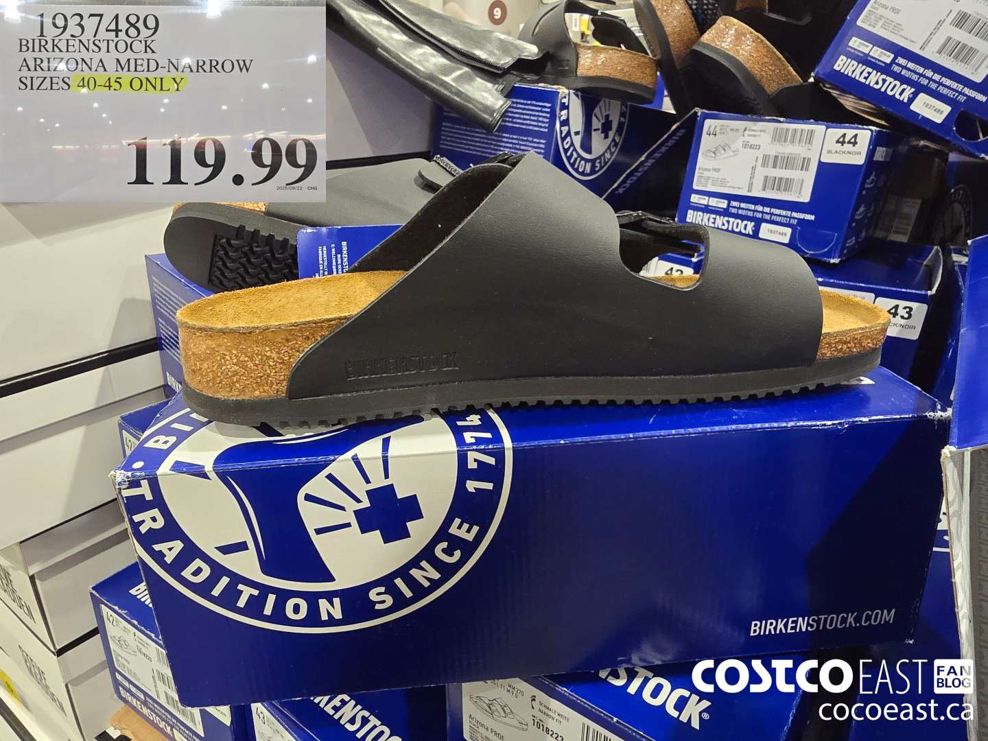 1937489 BIRKENSTOCK ARIZONA MED-NARROW SIZES 40-45 ONLY $119.99