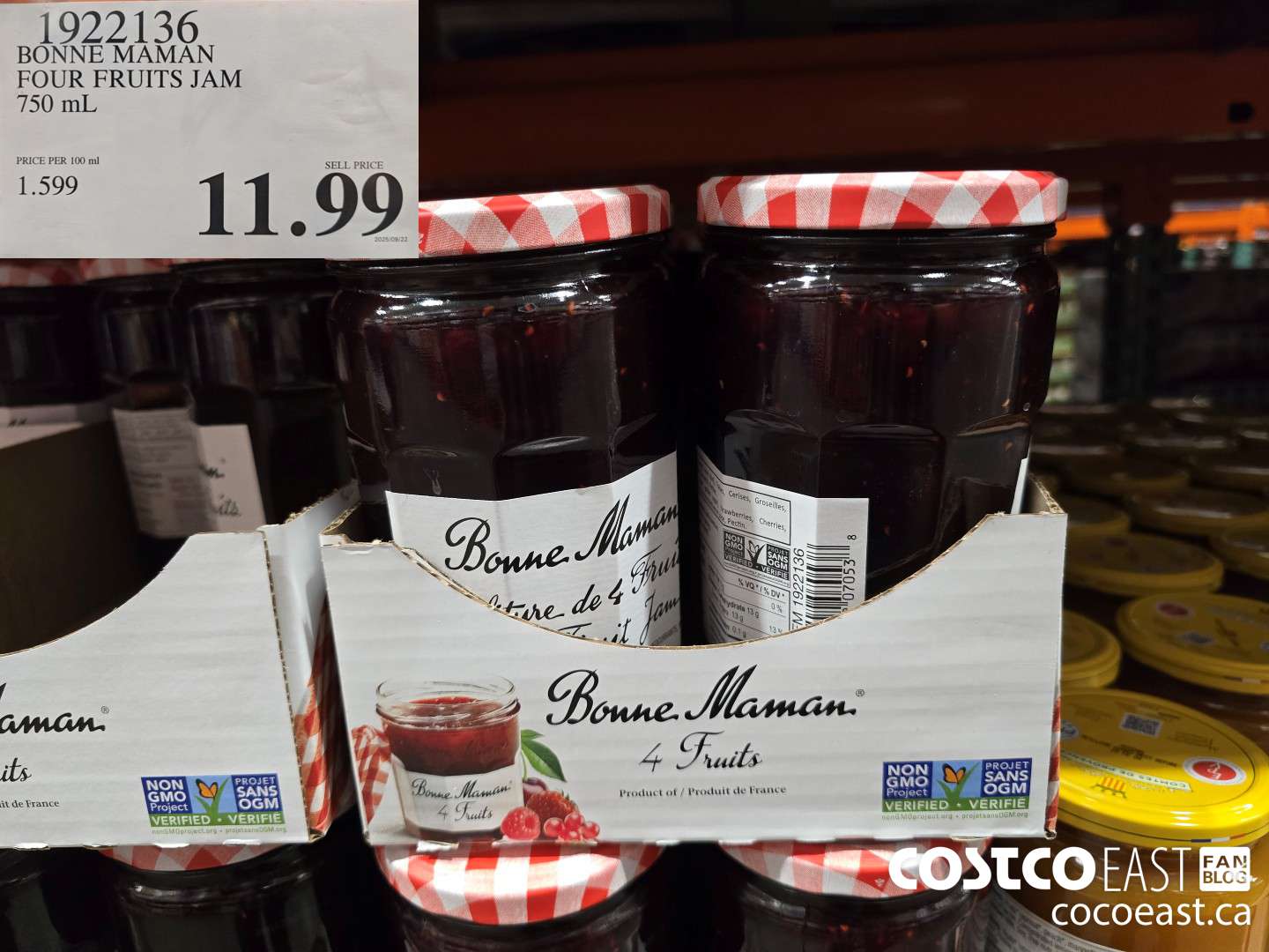 1922136 BONNE MAMAN FOUR FRUITS JAM 750 mL $11.99