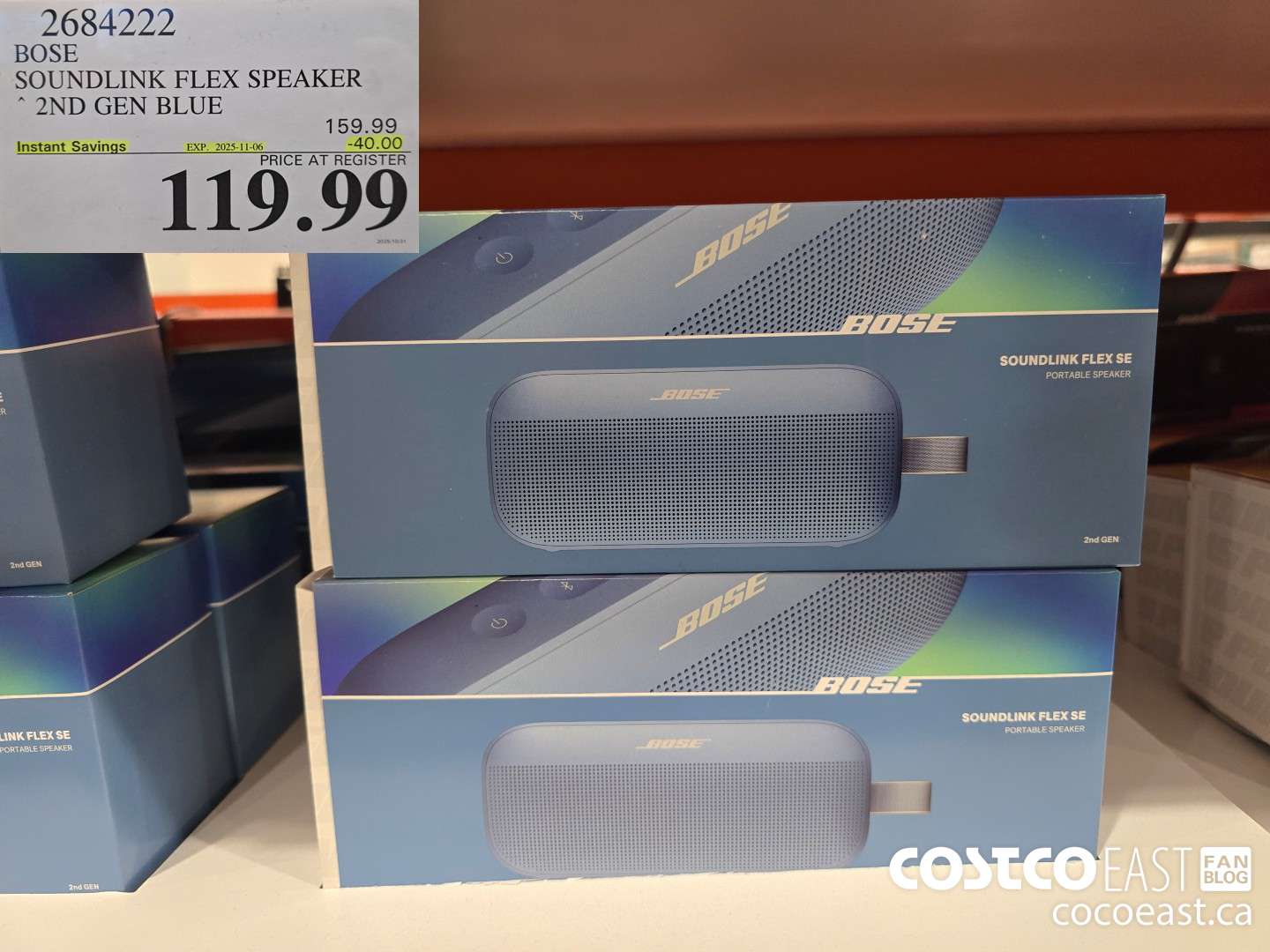 2684222 BOSE SOUNDLINK FLEX SPEAKER 2ND GEN BLUE ($40.00 INSTANT SAVINGS EXPIRES ON 2025-11-06) $119.99