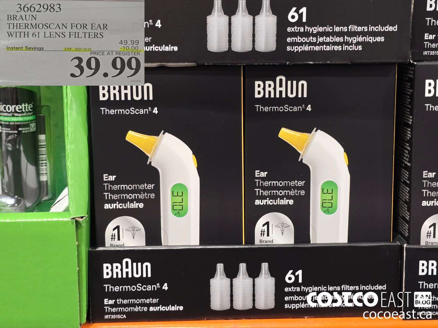 3662983 BRAUN THERMOSCAN4 EAR THERMOMETER 1 UNIT ($10.00 INSTANT SAVINGS EXPIRES ON 2025-10-26) $39.99