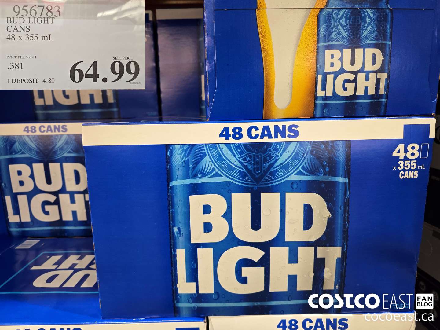 956783 BUD LIGHT CANS 48 x 355 mL $64.99