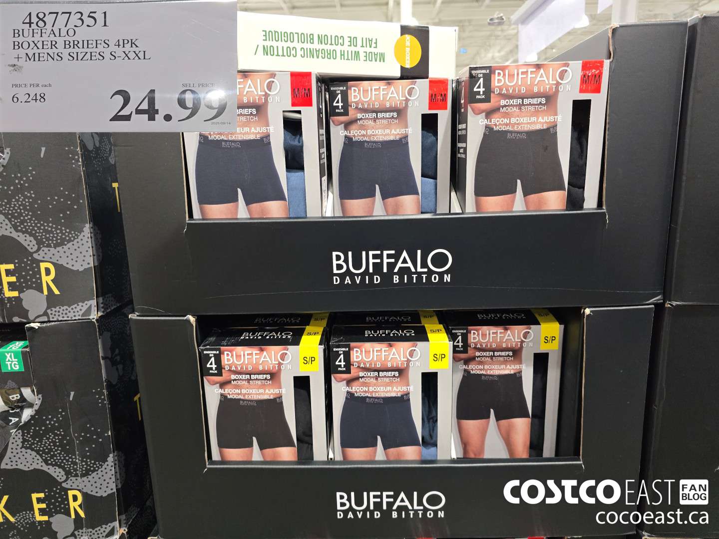 4877351 BUFFALO BOXER BRIEFS 4PK +MENS SIZES S-XXL $24.99