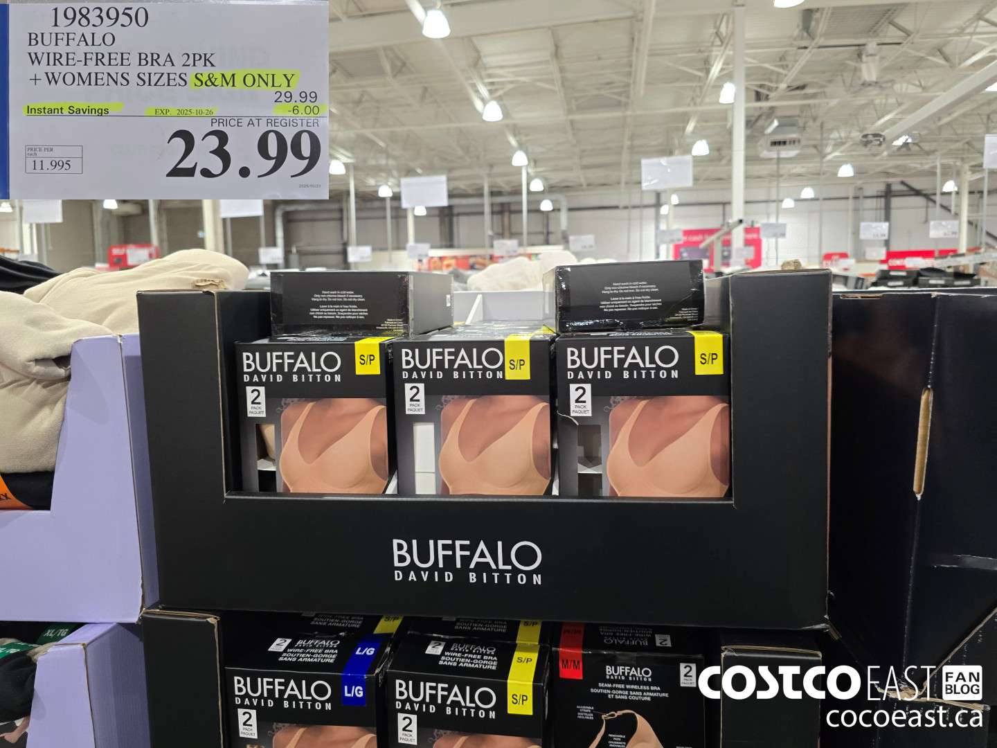 1983950 BUFFALO WIRE-FREE BRAS 2PK + LADIES SIZES S & M ONLY ($6.00 INSTANT SAVINGS EXPIRES ON 2025-10-26) $23.99