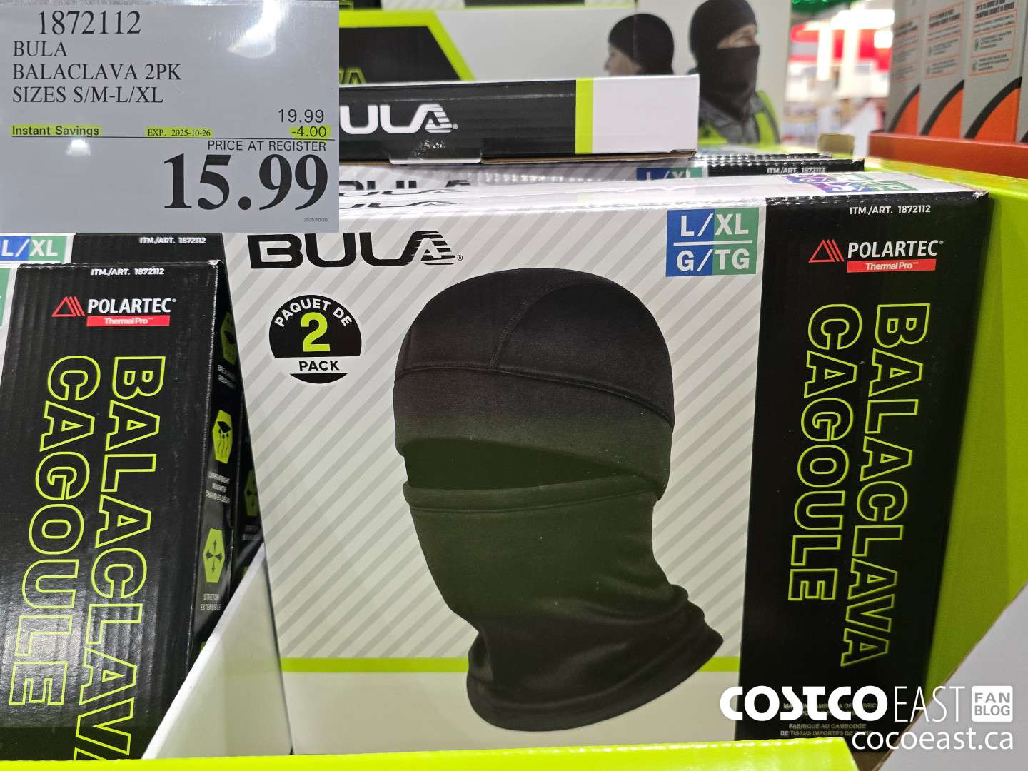 1872112 BULA BALACLAVA 2PK SIZES S/M-L/XL ($4.00 INSTANT SAVINGS EXPIRES ON 2025-10-26) $15.99