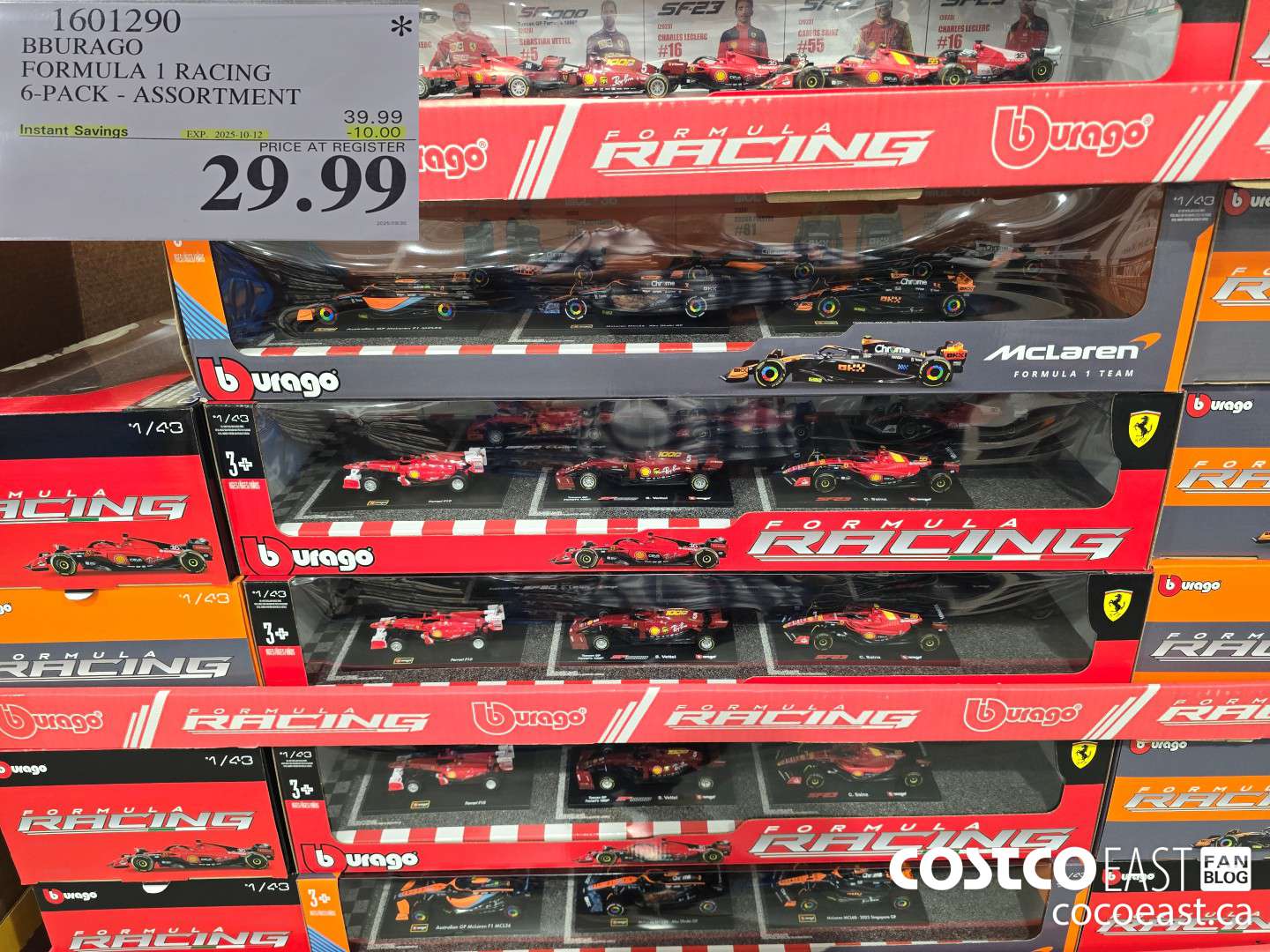 1601290 BURAGO FORMULA 1 RACING 6-PACK - ASSORTMENT ($10.00 INSTANT SAVINGS EXPIRES ON 2025-10-12) $29.99