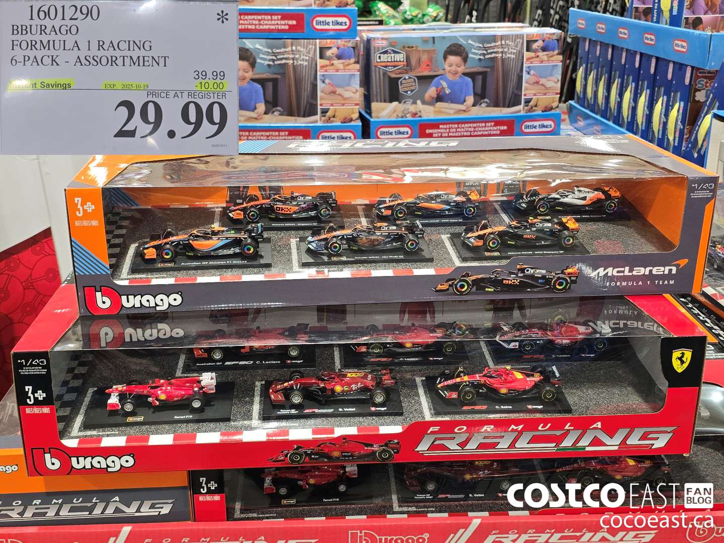 1601290 BURAGO FORMULA 1 RACING 6-PACK - ASSORTMENT ($10.00 INSTANT SAVINGS EXPIRES ON 2025-10-19) $29.99